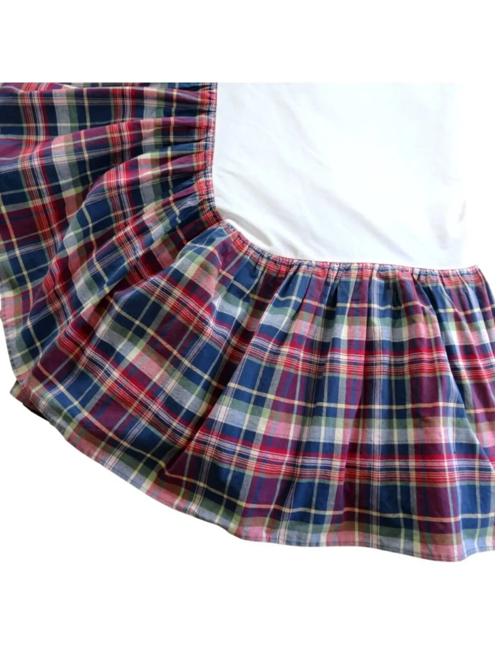 Vintage Ralph Lauren Bedskirt Garrison Plaid WESTERN KING Dust Ruffle 15